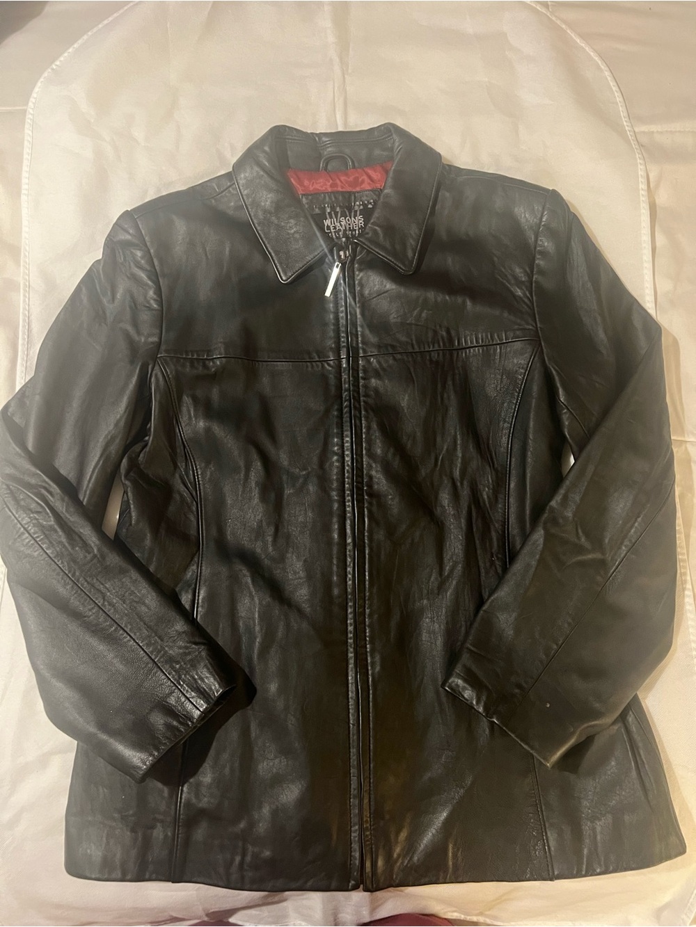 Wilsons Leather Pelle Studio Men’s M Black Genuine Leather Zip Jacket Coat